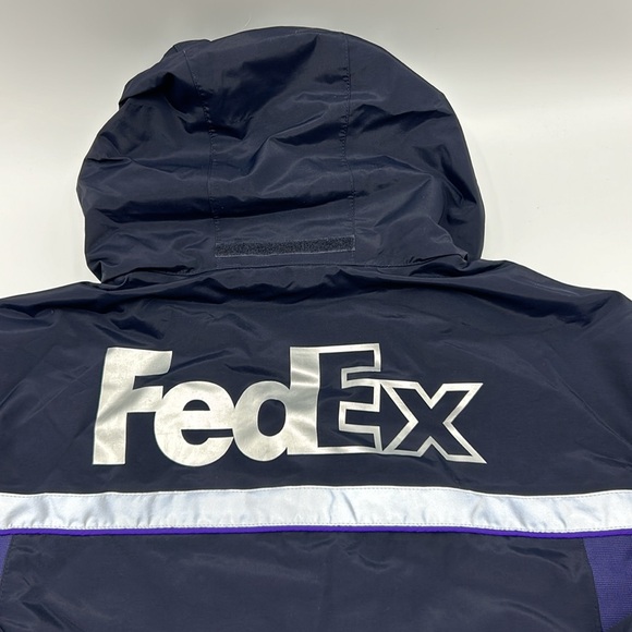 VINTAGE FEDEX JACKET MEN’S MEDIUM BLACK PURPLE FULL ZIP JACKET - Picture 10 of 11